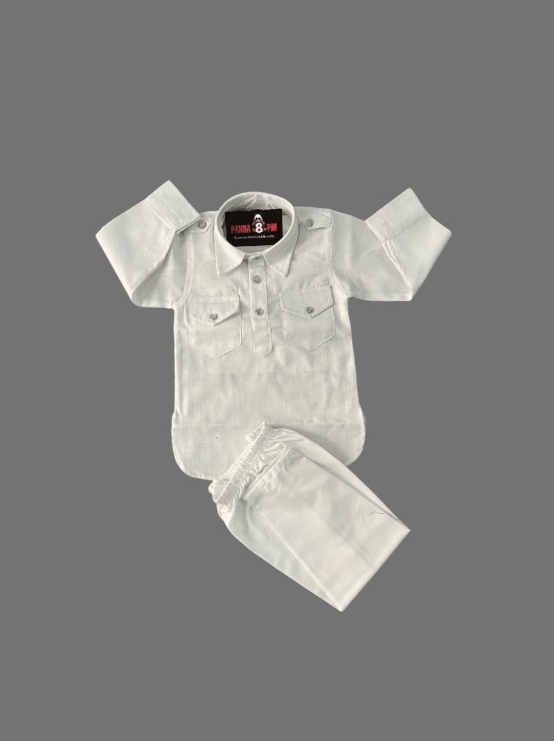 Traditional Baby Boy Kurta Pajama Set in White Color