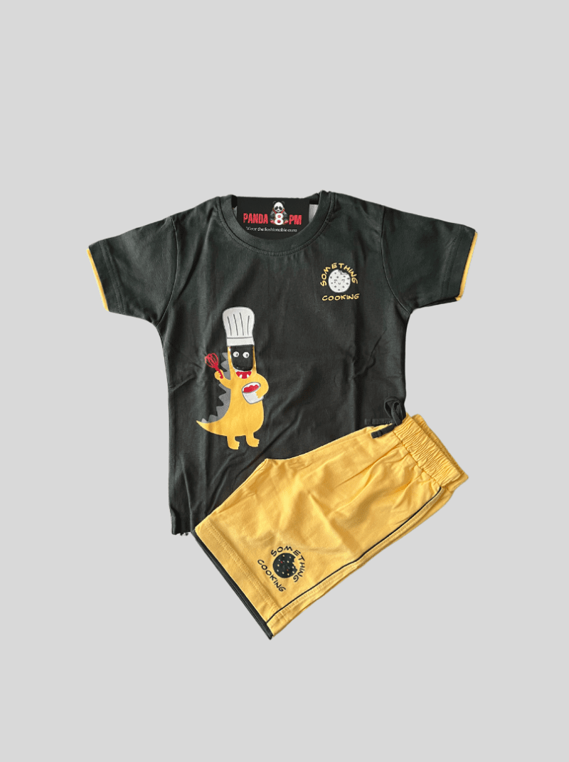 Yellow & Green Shade Baby Boy Short and T-shirt Set